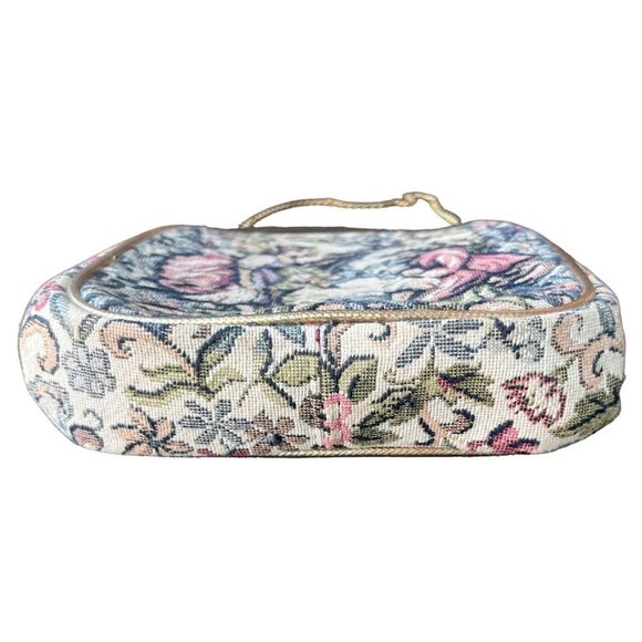 Vintage JR Miami Petite Point Tapestry Clutch Evening Bag Chain Handle 1950 - Picture 6 of 14